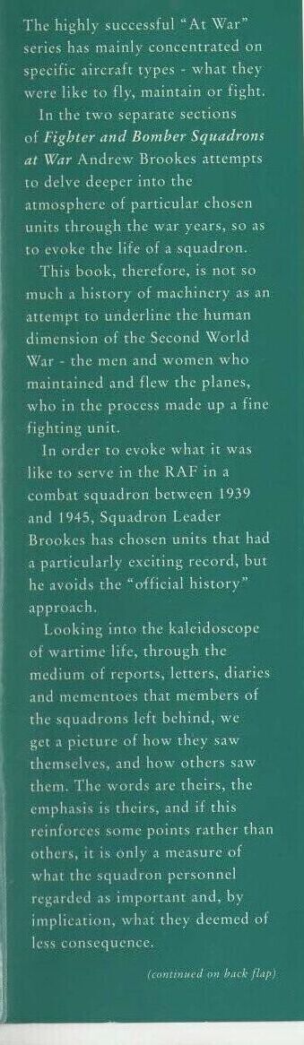 Fighter and Bomber Squadrons at War by Andrew Brookes: 1995 Hardback