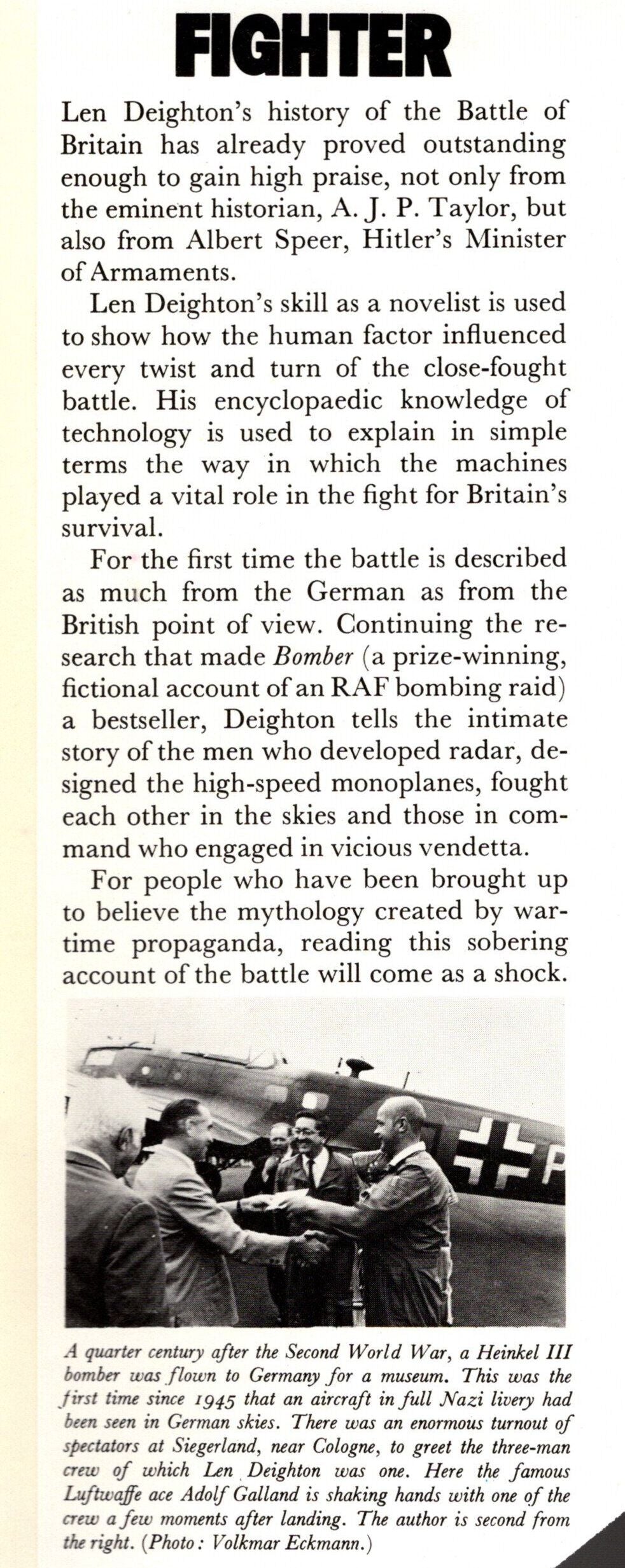 Fighter by Len Deighton: 1977 First Edition Hardback