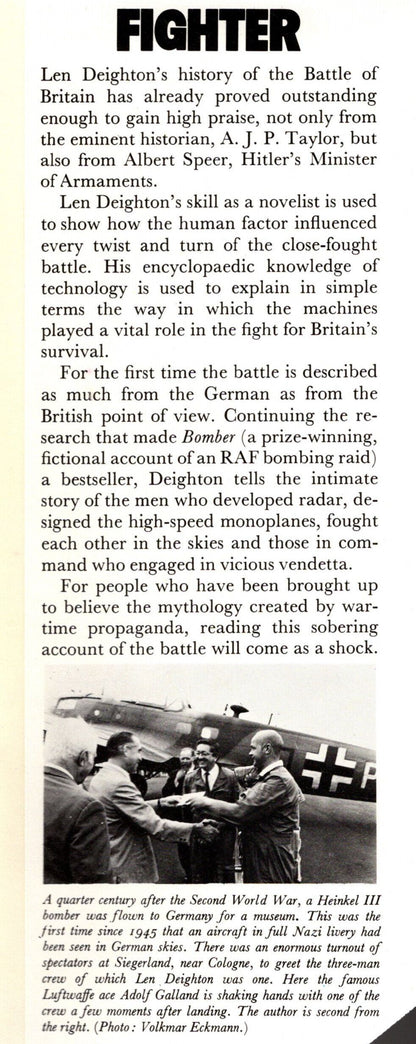 Fighter by Len Deighton: 1977 First Edition Hardback