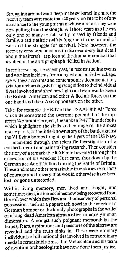 Final Flight, The Drama of Aviation Archaeology by Ian McLachlan: 1989 First Ed. Hardback