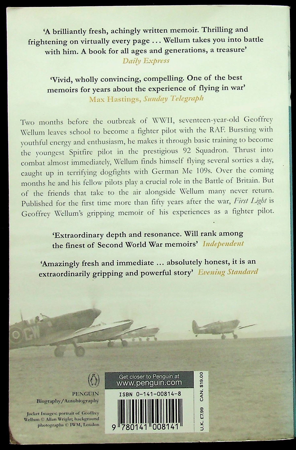 First Flight by Geoffrey Wellum: 2003 Penguin Paperback