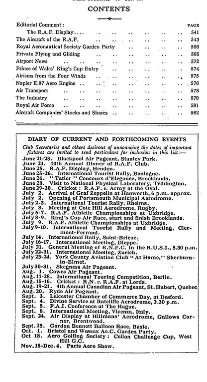 FLIGHT Magazine 24 June 1932: Scarce RAF Display Number - VG Condition