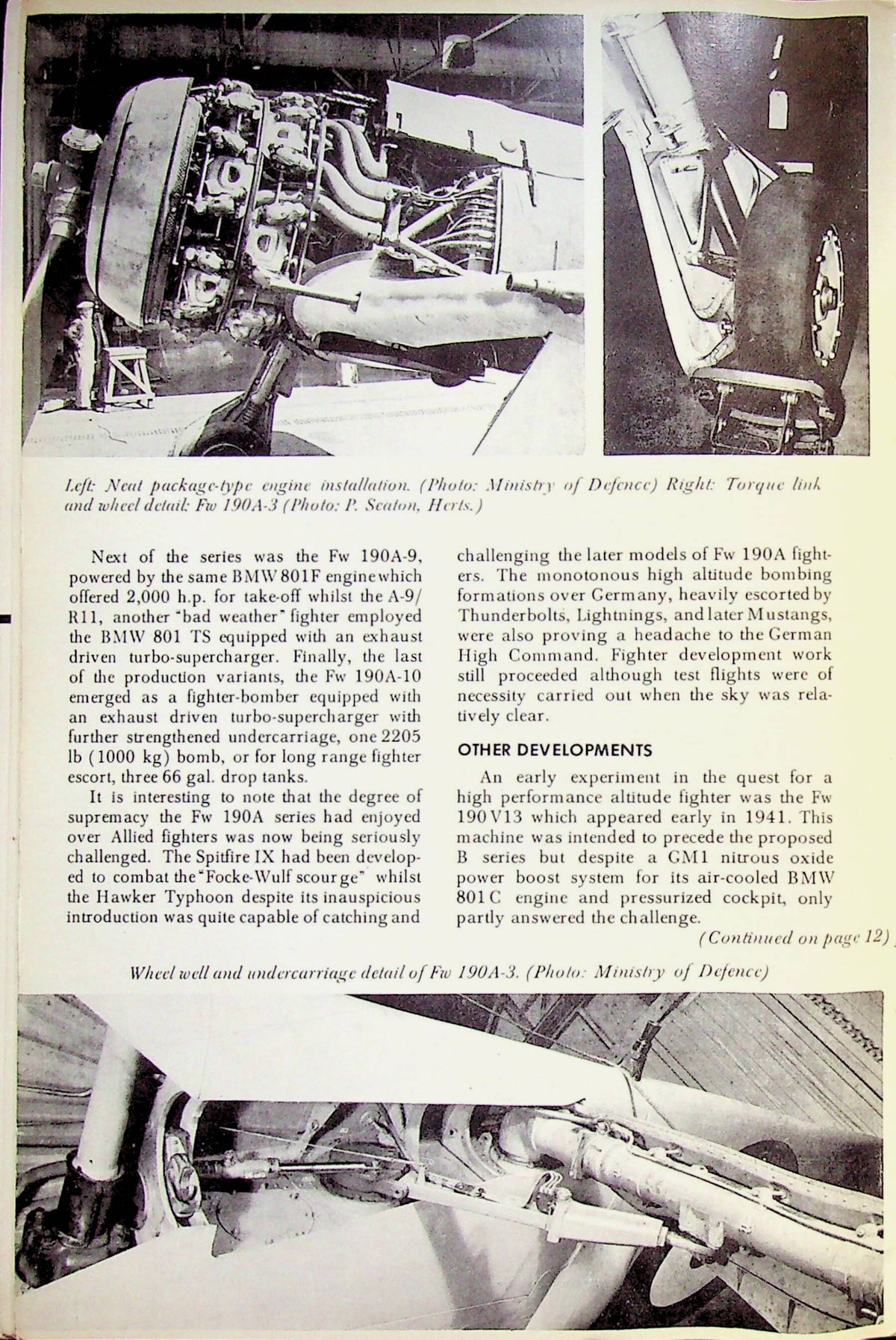 Focke-Wulf Fw190 Described by G Pentland & A Shennan 1966 1st edition Soft Cover