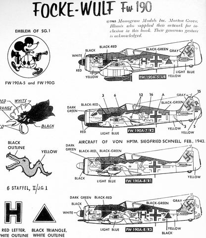 Focke-Wulf Fw190 Described by G Pentland & A Shennan 1966 1st edition Soft Cover
