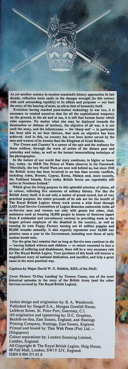 For Crown and Country by David Riddick: 1989 NEW First Edition Hardback