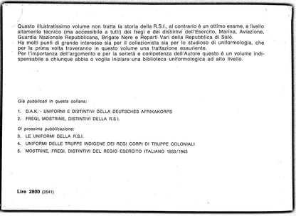 Fregi Mostrine Distintivi della RSI (Friezes, Insignias & Badges of the RSI) by H.Kuchler