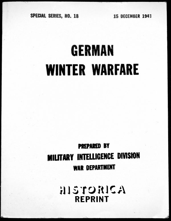 German Winter Warfare 1942: Reprint of 1943 Translated War Dept version