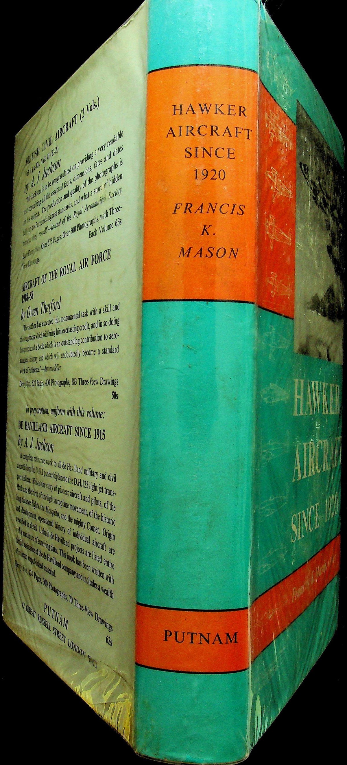 Hawker Aircraft since 1920 by FK Mason: 1961 first edition Fine