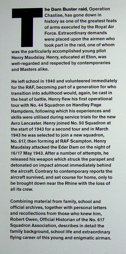 Henry Maudslay, Dam Buster by R.Owen: NEW 2014 1st Ed.HB; Biography of an RAF Hero
