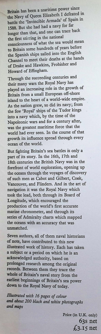 History of The Royal Navy by Peter Kemp: 1969 First Edition Hardback