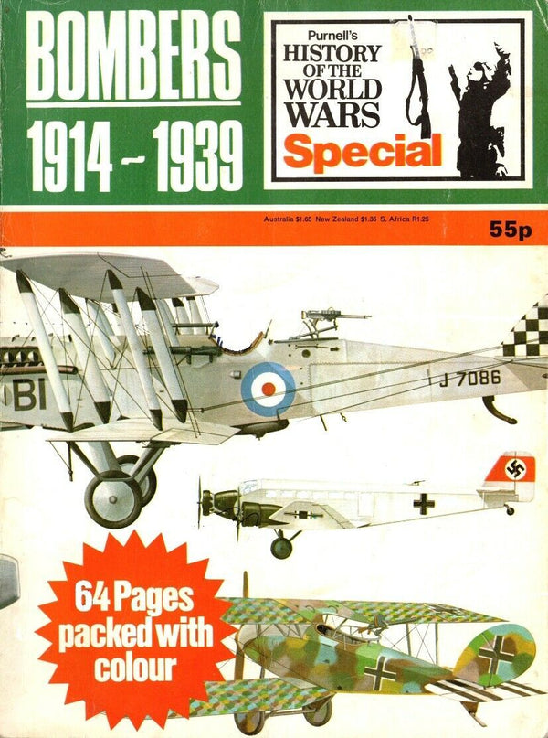 HISTORY of the WORLD WARS SPECIAL - BOMBERS 1914-1939: 66 COLOUR PAGES/ DOWNLOAD