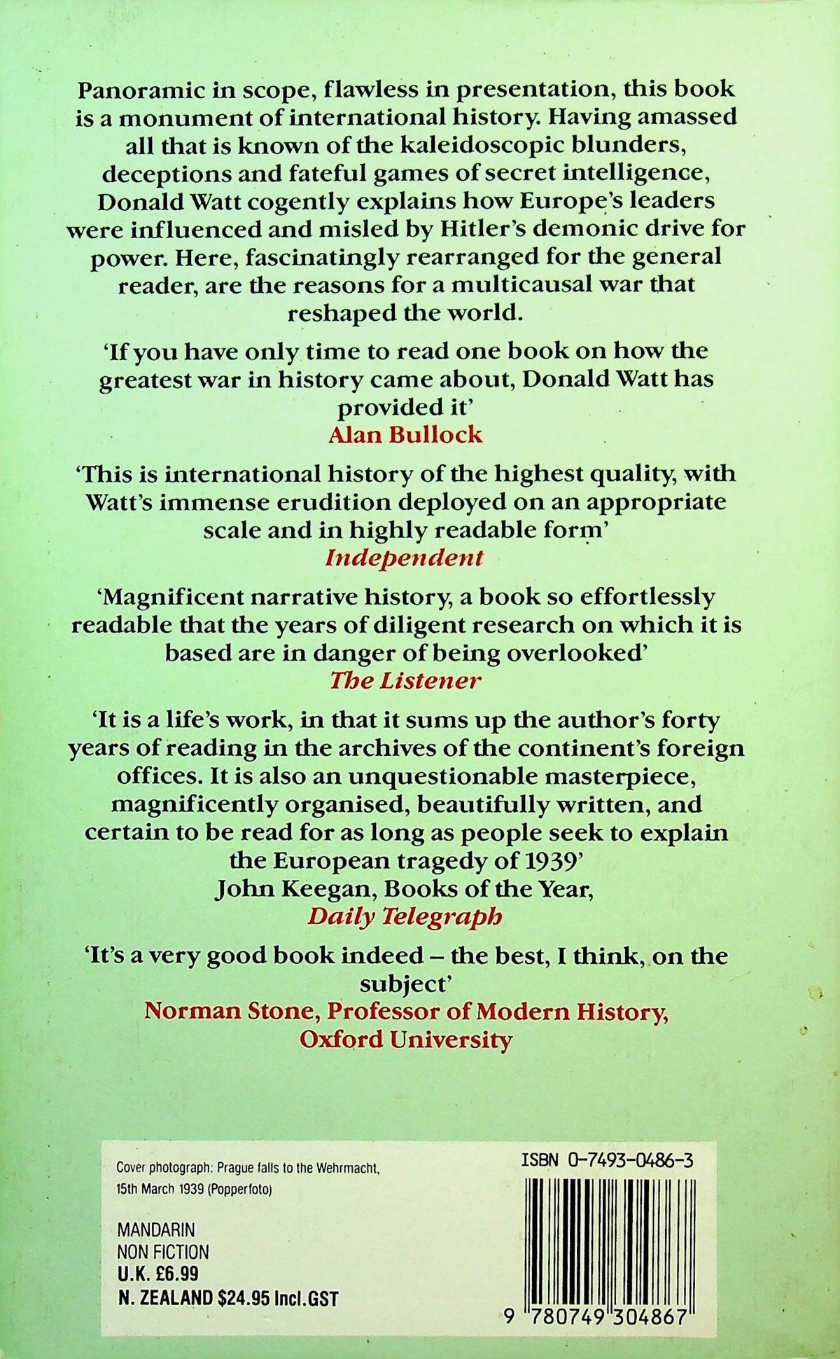 How War Came by Donald Cameron Watt: 1990 1st Paperback Edition