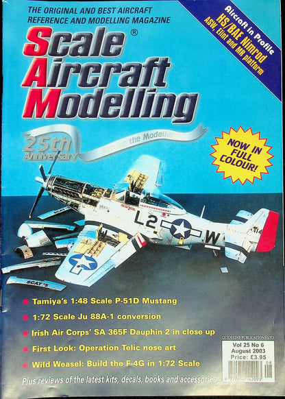 Scale Aircraft Modelling August 2003 Vol.25 #6: Nimrod, Ju 88 Conversion, Auster III, Mustang, Wild Weasel