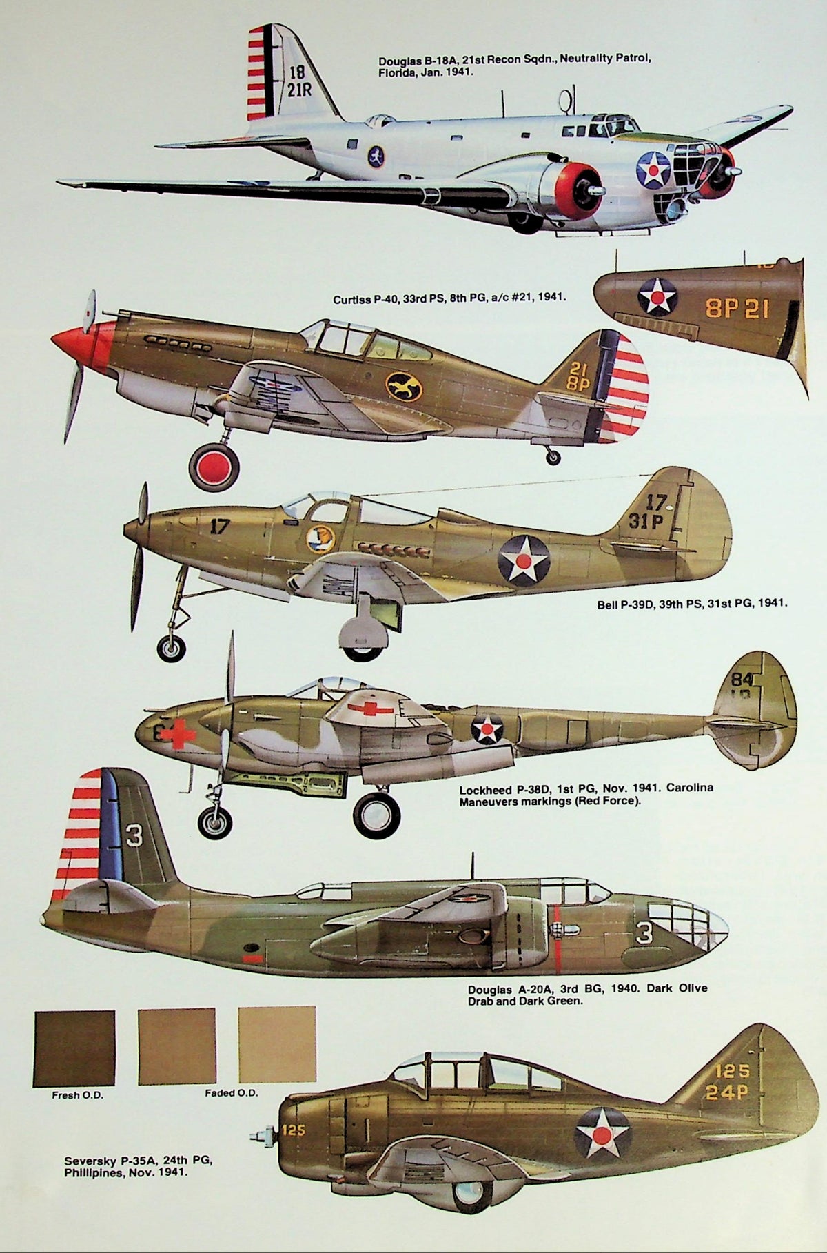 US Air Force Colours 1924 - 1942 by Dana Bell: 1979 1st Edition ONS Large Format Hardback