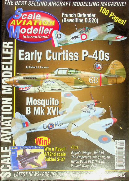 Scale Aviation Modeller International February 2002 Vol.8 #2: Fiat BR.20, Curtiss P-40, Mosquito B.XVI, Blenheim, He 219