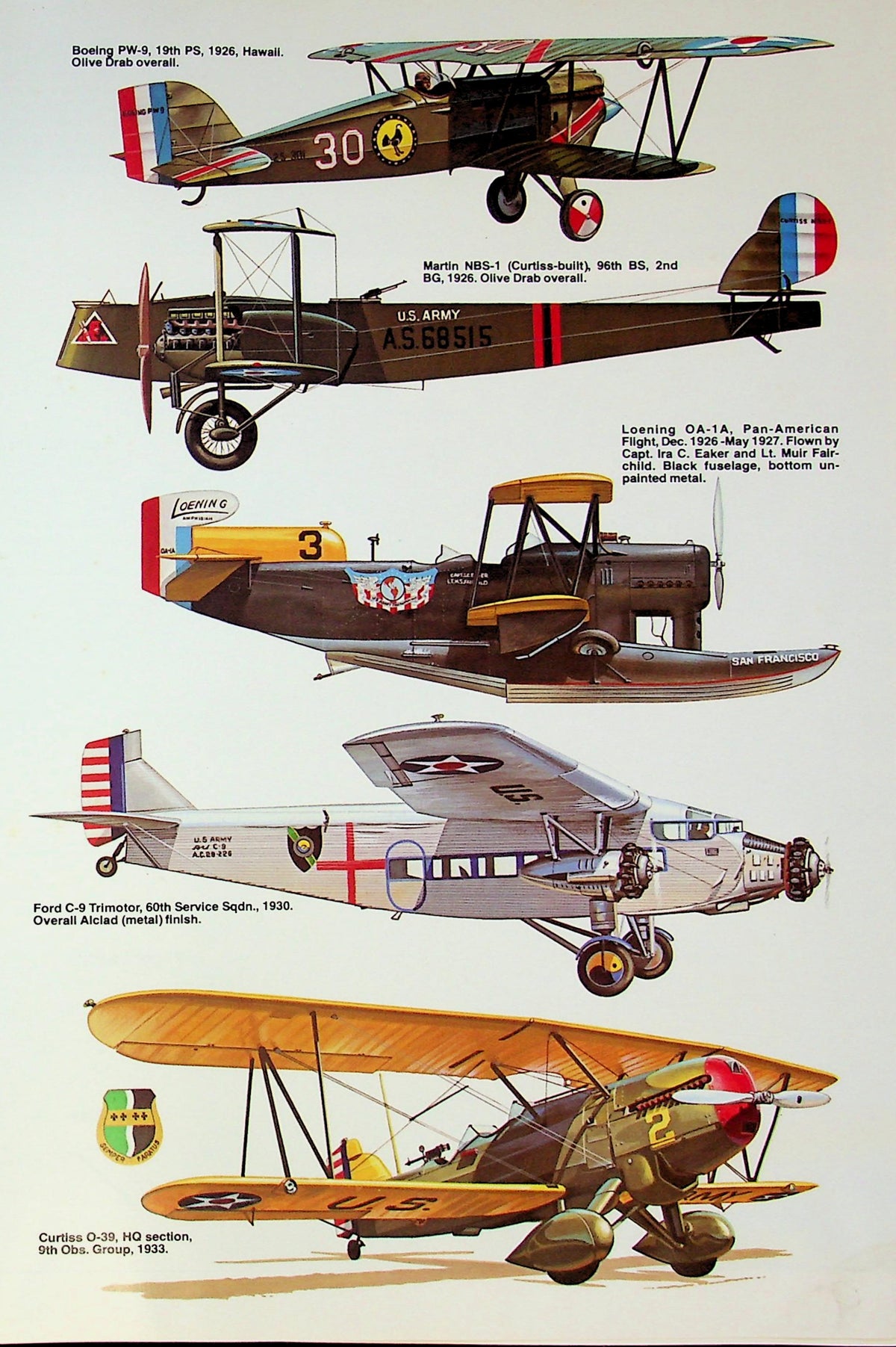 US Air Force Colours 1924 - 1942 by Dana Bell: 1979 1st Edition ONS Large Format Hardback