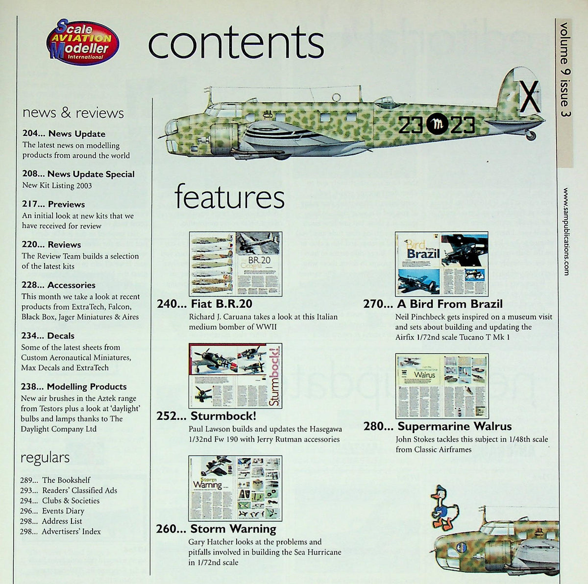 Scale Aviation Modeller International March 2003 Vol.9 #3: Fiat BR.20, Tucano.I, Sea Hurricane, Walrus