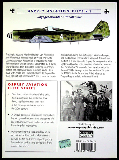 Jagdgeschwader 2, 'Richthofen' by John Weal: NEW 2000 Osprey AEU #1 'The most famous fighter unit of all time'