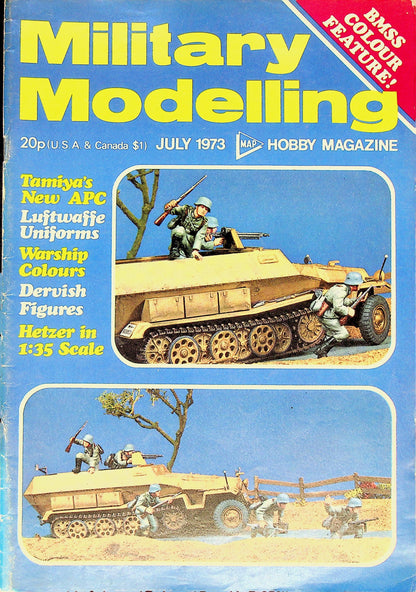 Military Modelling July 1973, Vol.3 #7:  Puma Chopper, Lifeguards, Warship Camo, V2 Rocket, Luftwaffe Uniforms, Malborough's Times