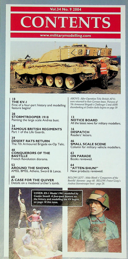 Military Modelling August 2004, Vol.34 #9 Russian Tanks, Desert Rats, British Regiments, Stormtroopers & The French Revolution
