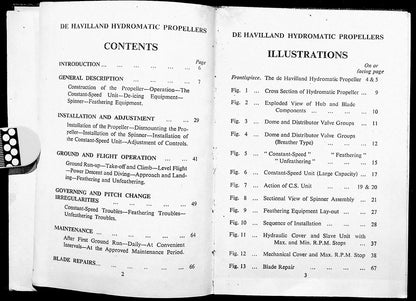 De Havilland Hydromatic Propellers, Manual for Pilots and Ground Staff: Signed by WingCo KD Mackay of RAF East Kirkby, 1945