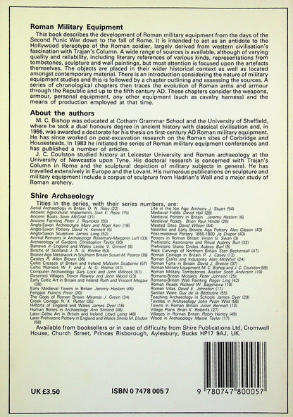 Roman Military Equipment by MC Bishop & JC Coulston: NEW 1989 1st Edition Softcover Paperback (Copy)