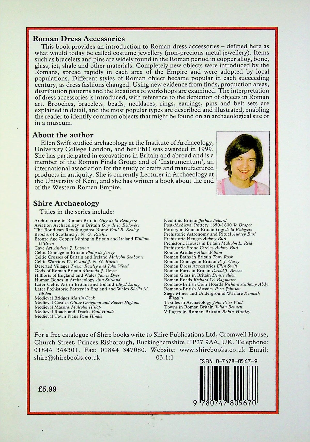 Roman Dress Accessories by Ellen Swift: NEW 2003 1st Edition Softcover Paperback