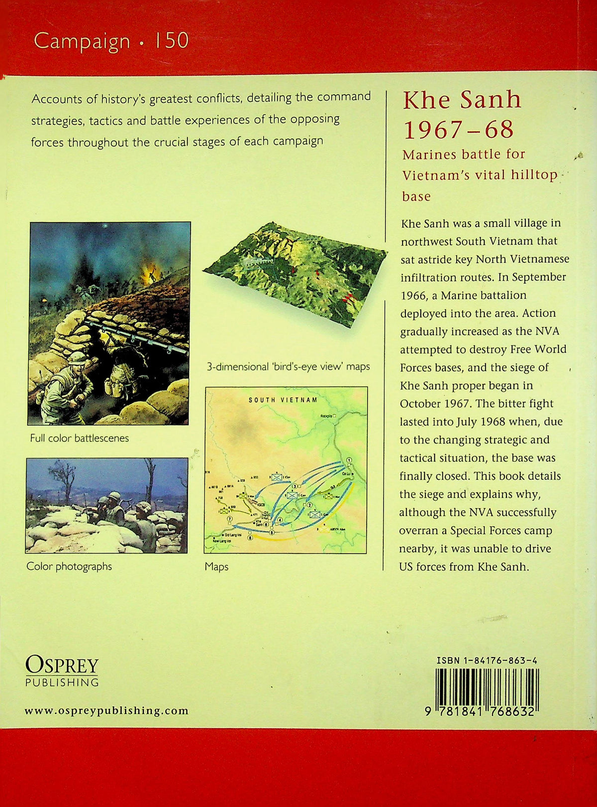 Khe Sanh 1967-68, Marines battle for Vietnam's vital hilltop base by GL Rottman: NEW Osprey Campaign Series