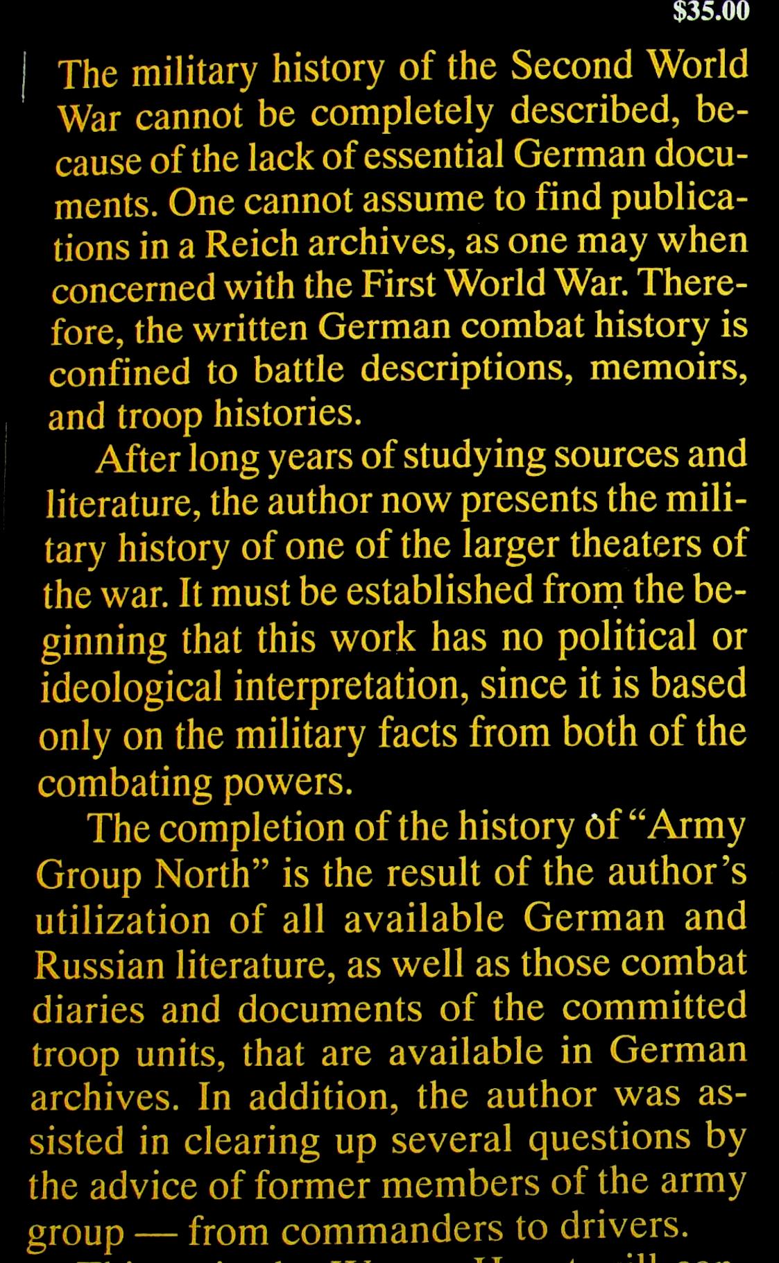 Army Group North, The Wehrmacht in Russia 1941-45 by Werner Haupt, Vol.2 of 3-part set: NEW 1997 1st Edition Hardback