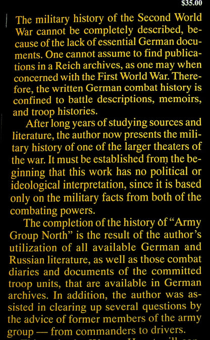 Army Group North, The Wehrmacht in Russia 1941-45 by Werner Haupt, Vol.2 of 3-part set: NEW 1997 1st Edition Hardback