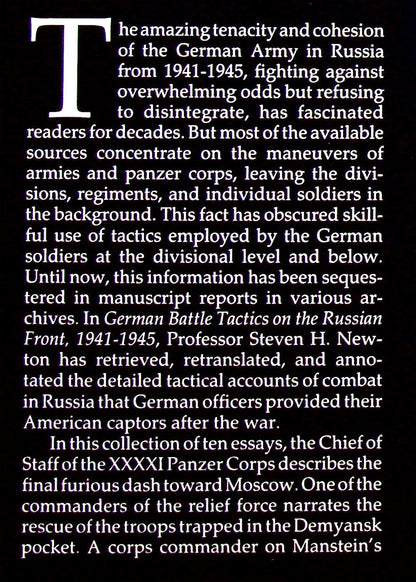 German Battle Tactics on the Russian Front 1941-45 by Steven H.Newton: NEW 1994 1st Edition Hardback