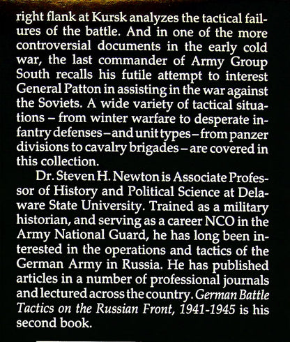 German Battle Tactics on the Russian Front 1941-45 by Steven H.Newton: NEW 1994 1st Edition Hardback