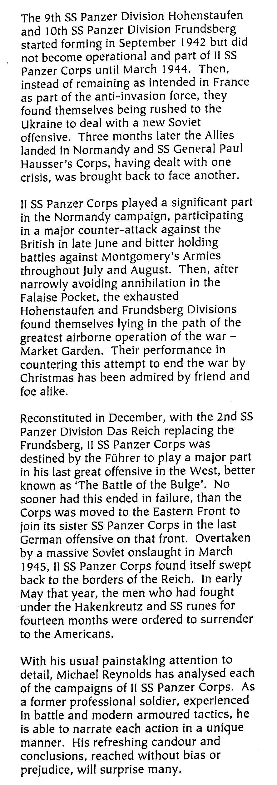 Sons of the Reich, II SS Panzer Corps in the Ardennes and Eastern Front by Maj-Gen Michael Reynolds: NEW 2002 1st Edition Hardback