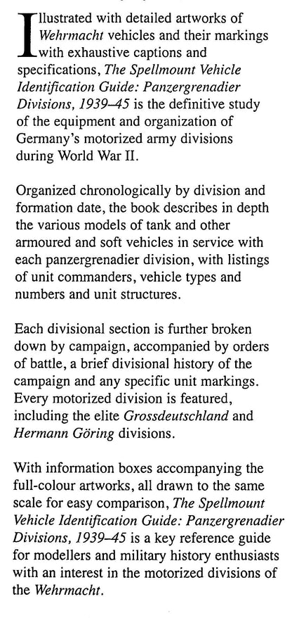 Panzergrenadier Divisions 1939-45, Vehicle Identification Guide by Chris Bishop: NEW 2007 1st Edition Hardback