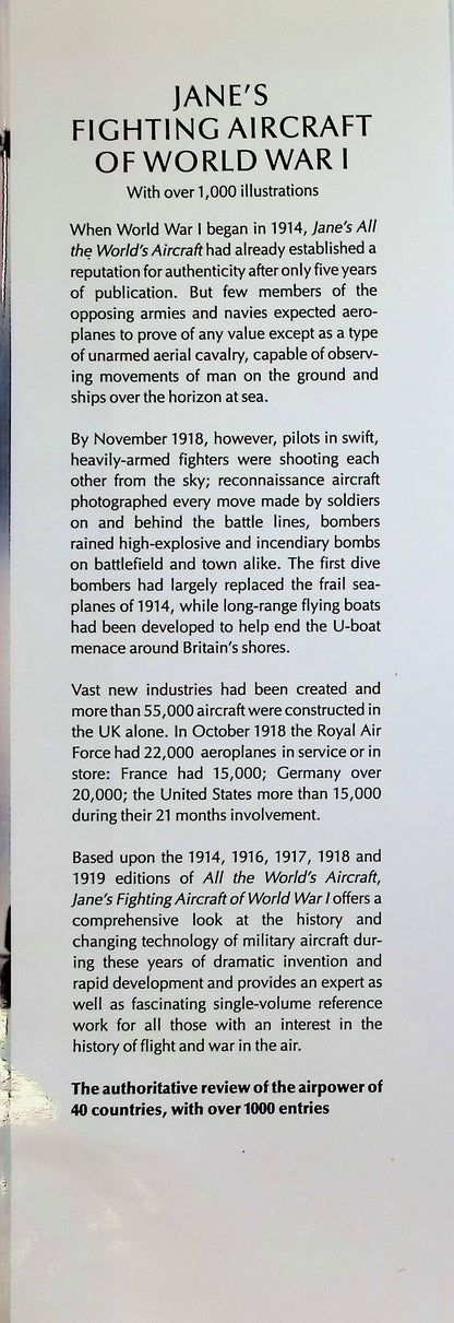 Jane's Fighting Aircraft of World War 1: 2001 hardback