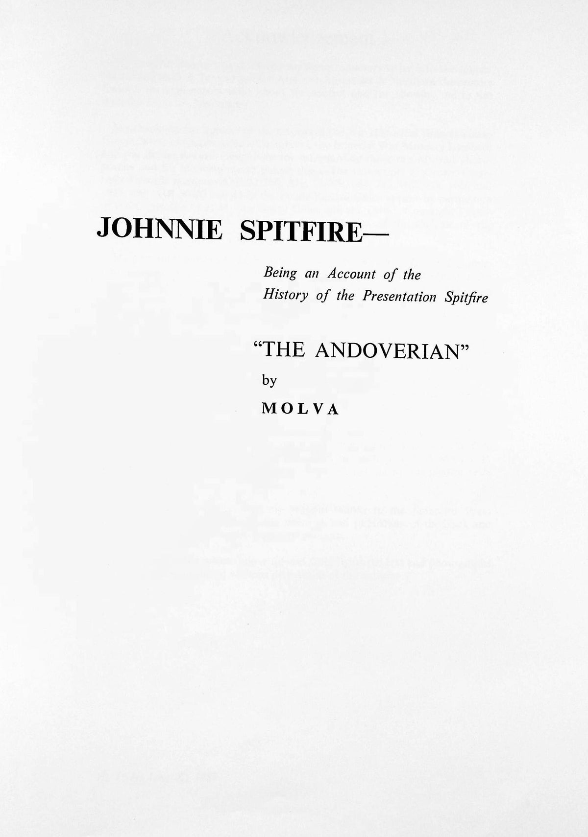 Johnnie Spitfire by HTN Ling: NEW 1980 First Edition Softcover Trade Paperback