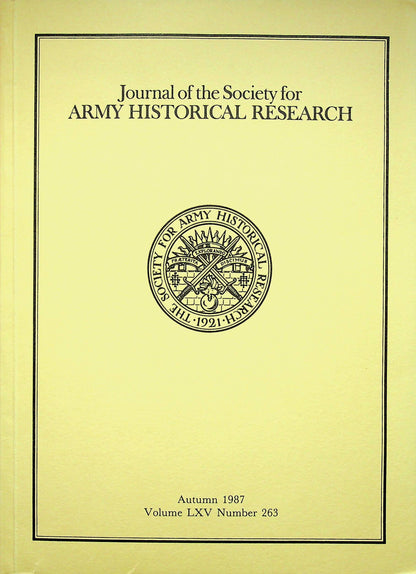 Journal of the Society for Army Historical Research, Autumn 1987; Vol. LXV #263: NEW