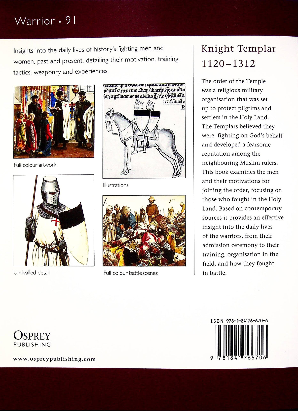 Knights Templar 1120-1312: Osprey Warrior Series #91/ 2004 1st Edition Card Cover