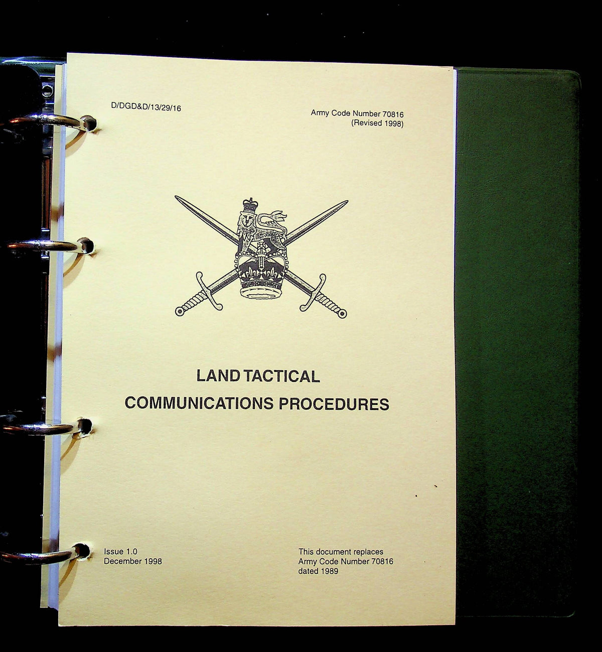 Land Tactical Communications Procedures, Army Code 70816:  Dec.1998