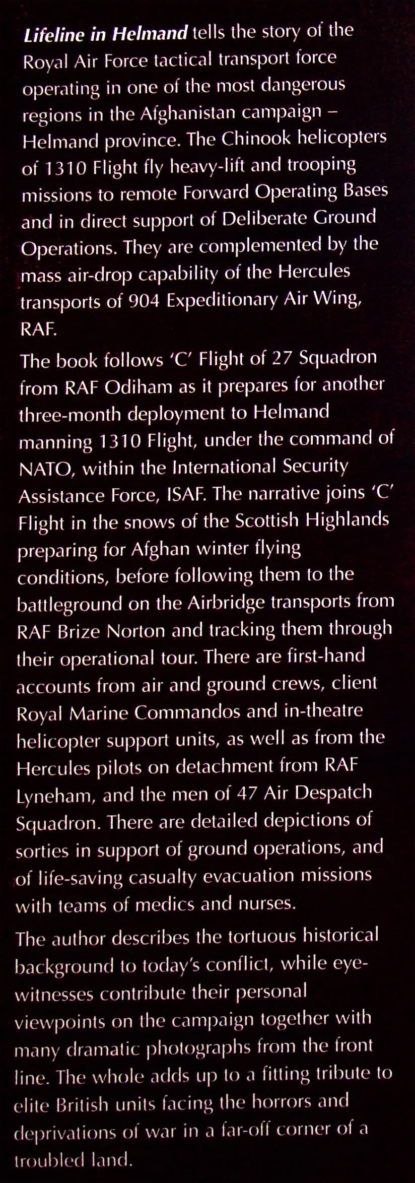 Lifeline in Helmand, RAF Afghanistan Battlefield Mobility by R.Annett: NEW 2010 1st Ed HB
