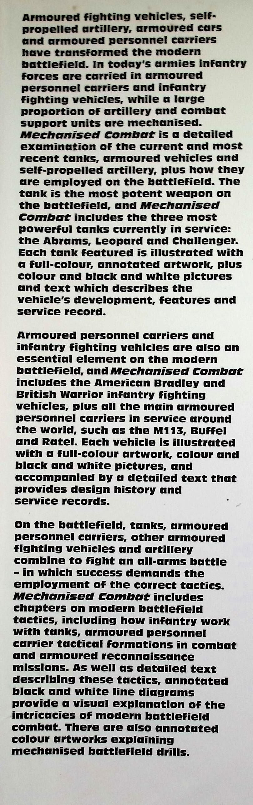 Mechanised Combat by Chris Bishop: NEW 1998 First Edition Hardback