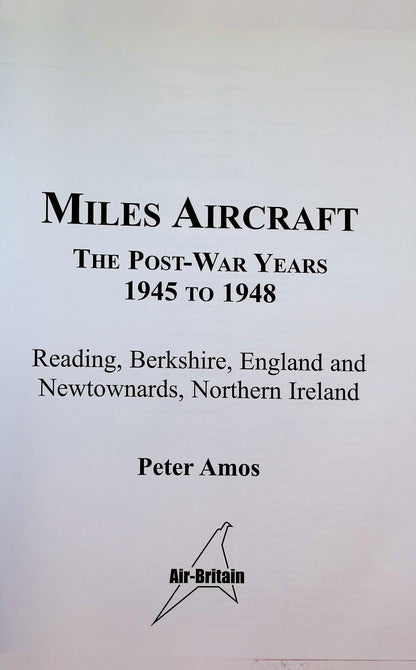 Miles Aircraft - The Post-War Years by Peter Amos: NEW 2016 First Edition Hardback