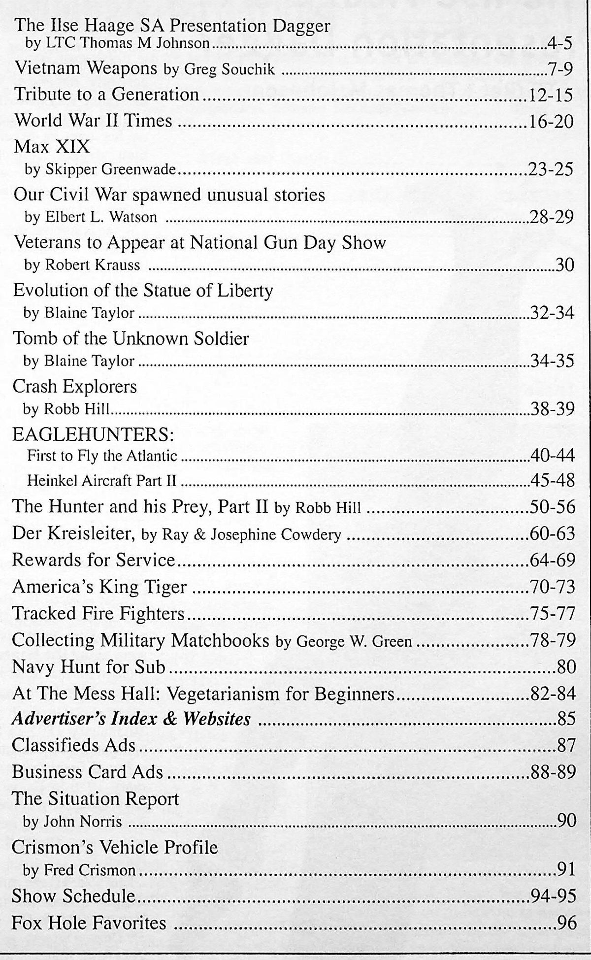 Militaria International:Ilsa Haage Presentation Dagger, Matchbooks, Vietnam, WWII Times