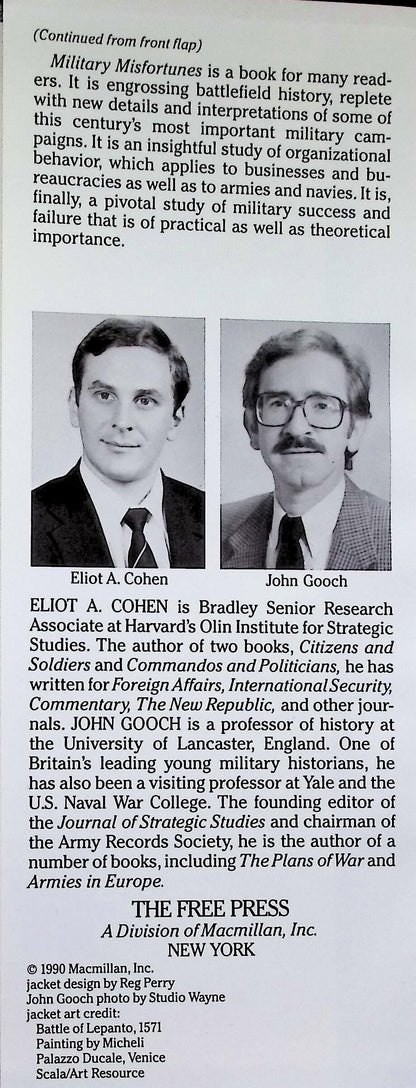 Military Mistortunes by Eliot Cohen & John Gooch: NEW 1990 First Edition Hardback