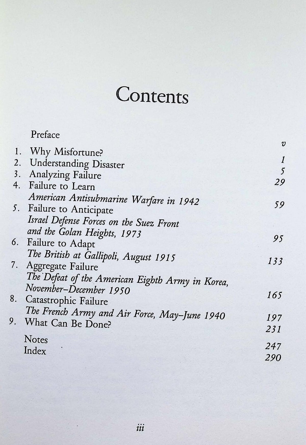 Military Mistortunes by Eliot Cohen & John Gooch: NEW 1990 First Edition Hardback