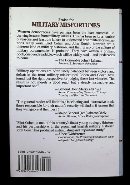 Military Mistortunes by Eliot Cohen & John Gooch: NEW 1990 First Edition Hardback