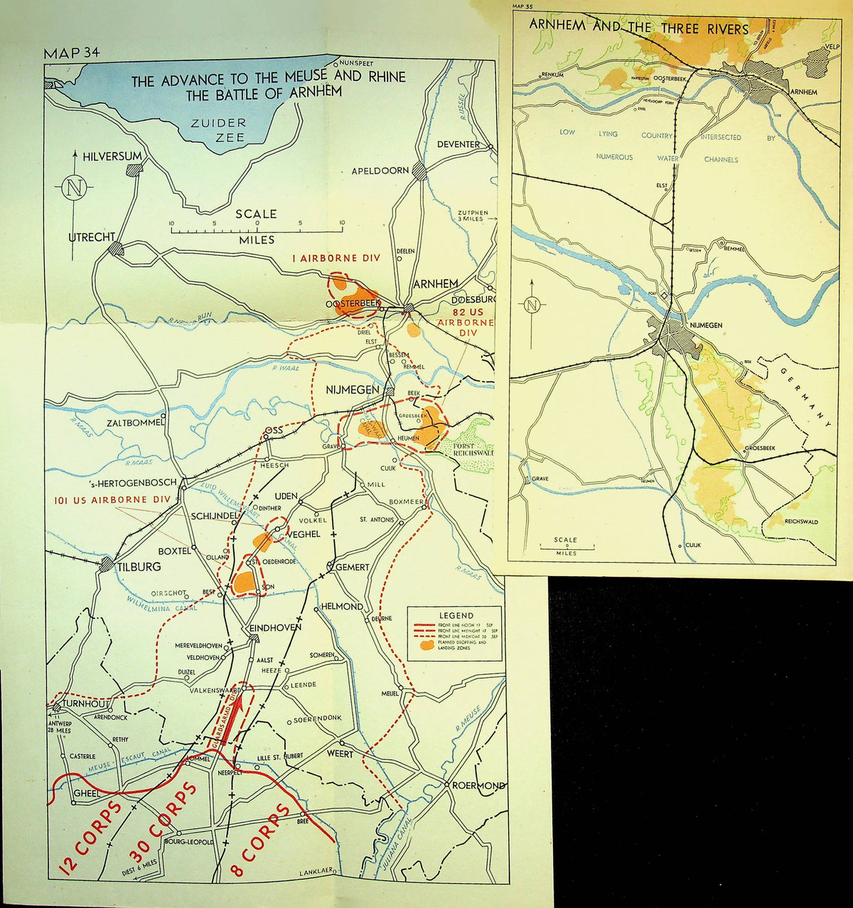 Montgomery of Alamein: Normandy to the Baltic/ 19481st Ed/ 46 Folded Maps/ D-Day, Overlord