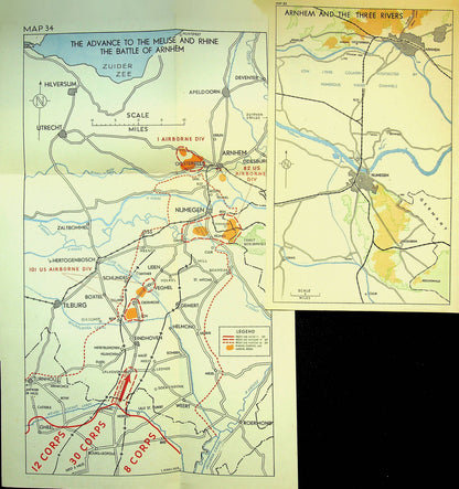 Montgomery of Alamein: Normandy to the Baltic/ 19481st Ed/ 46 Folded Maps/ D-Day, Overlord