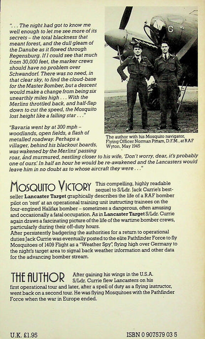 Mosquito Victory: Jack Currie 1983 UK 1st edition paperback