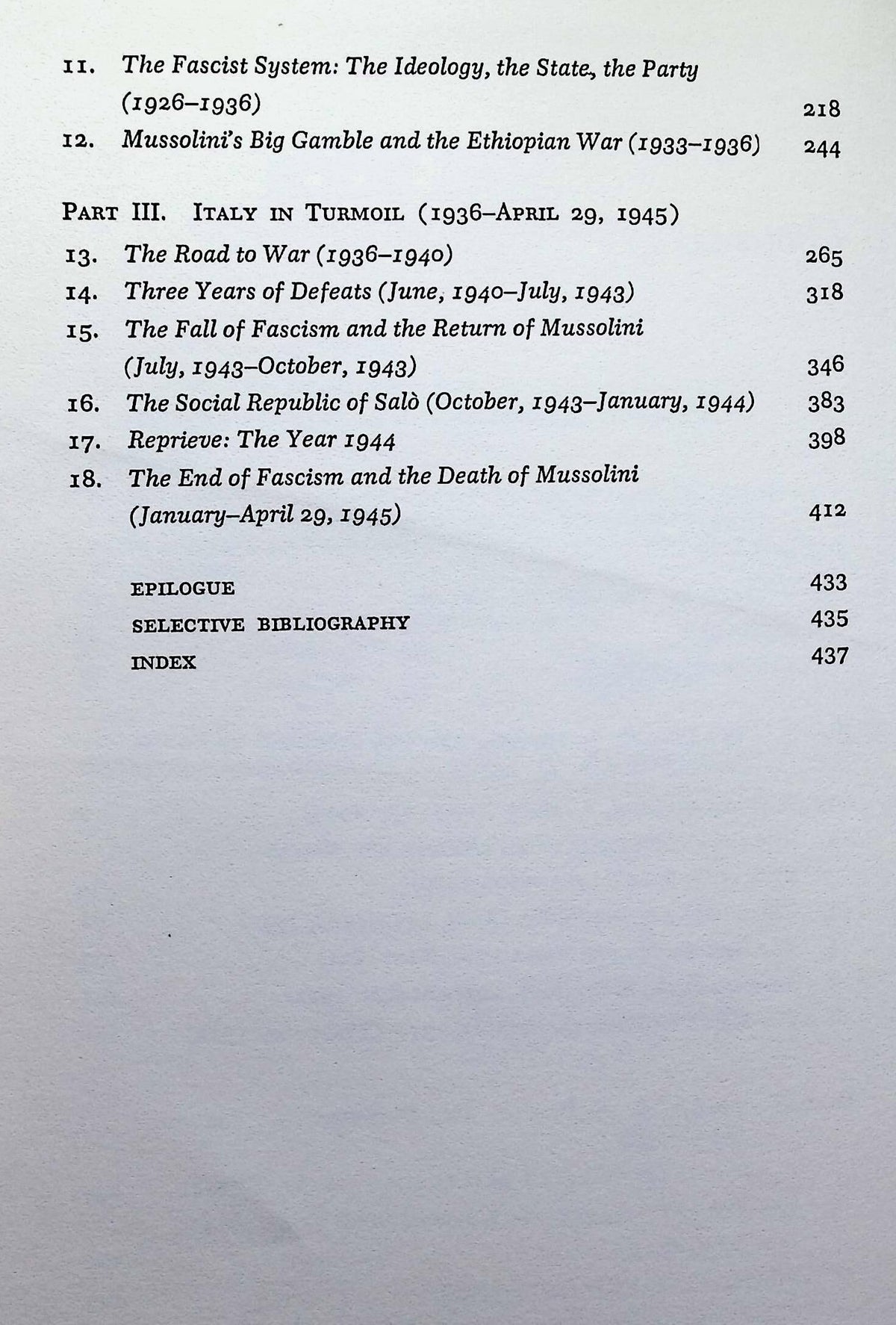 Mussolini's Italy; Twenty Years of The Fascist Era by Max Gallo: 1973 First Edition HB